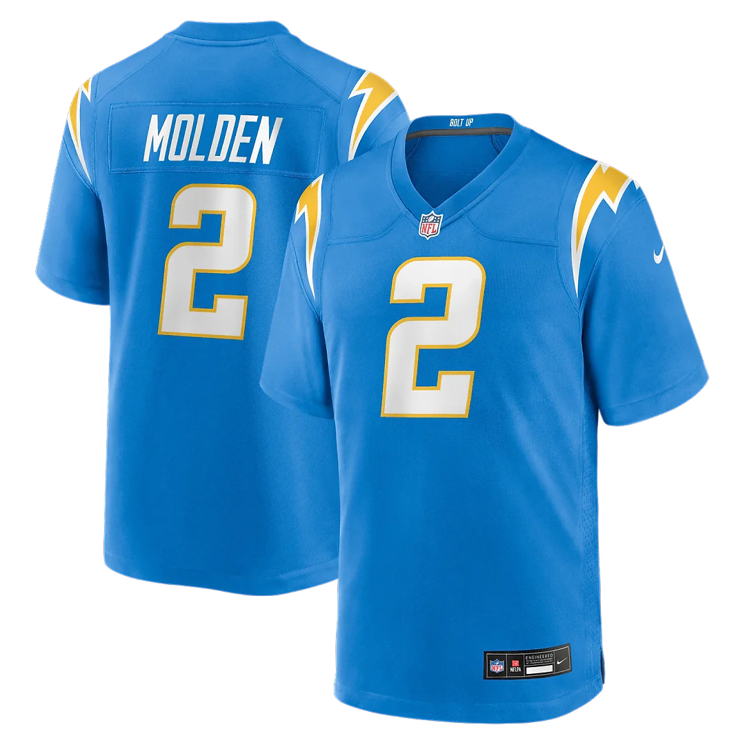 Zennovawear Elijah Molden Los Angeles Chargers Team Game Jersey - Powder Blue