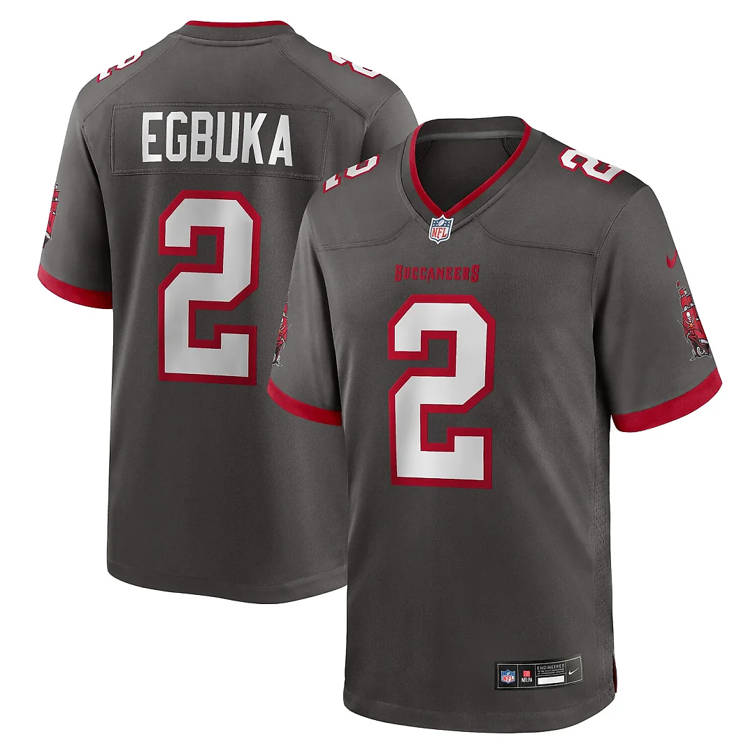 Zennovawear Emeka Egbuka Tampa Bay Buccaneers Alternate Game Player Jersey - Pewter