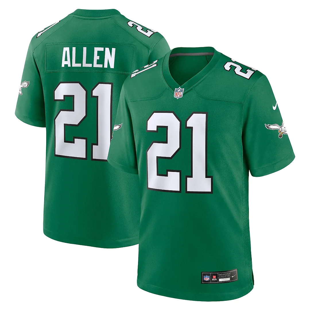 Zennovawear Eric Allen Philadelphia Eagles Retired Player Alternate Game Jersey - Kelly Green