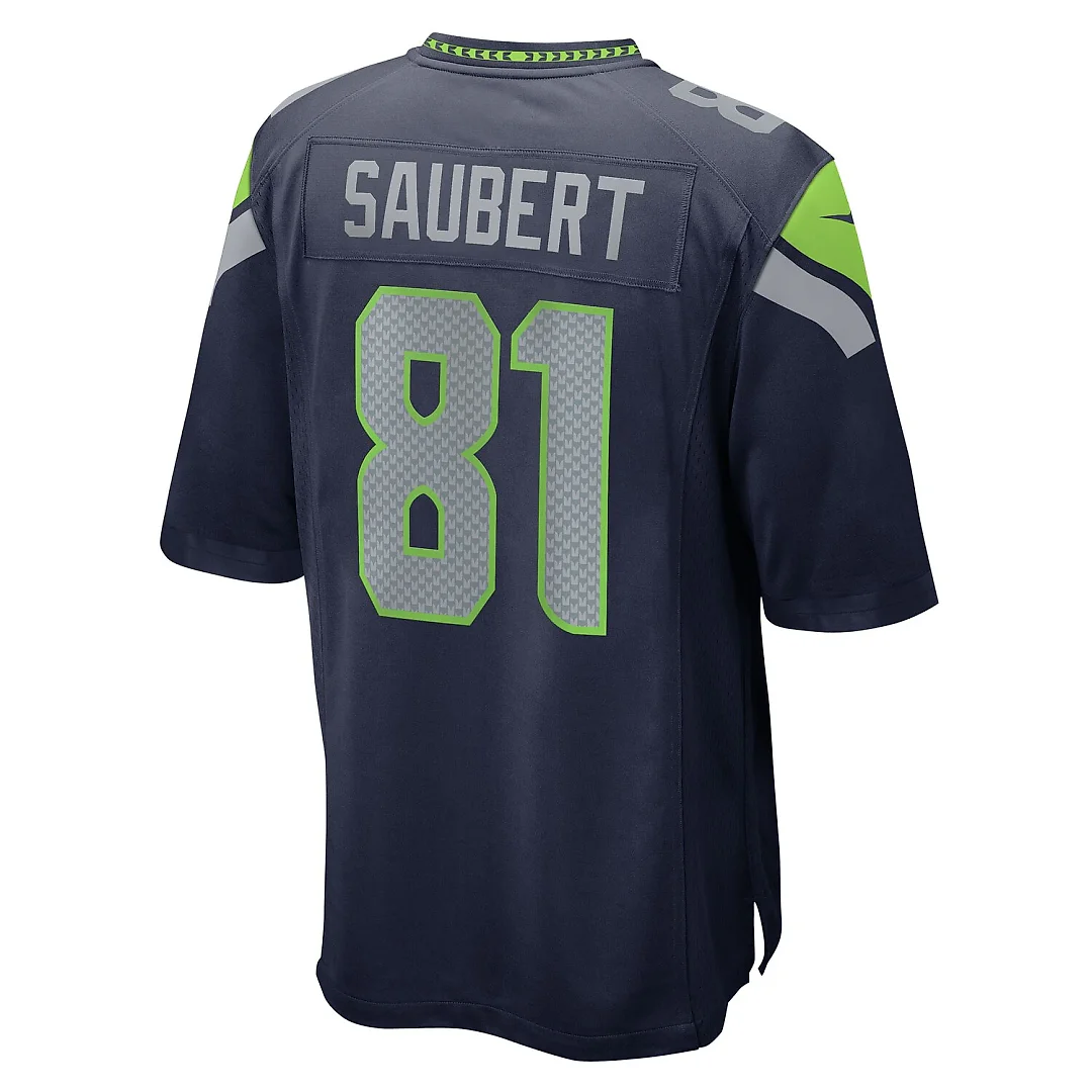 Zennovawear Eric Saubert Seattle Seahawks Team Game Jersey - College Navy