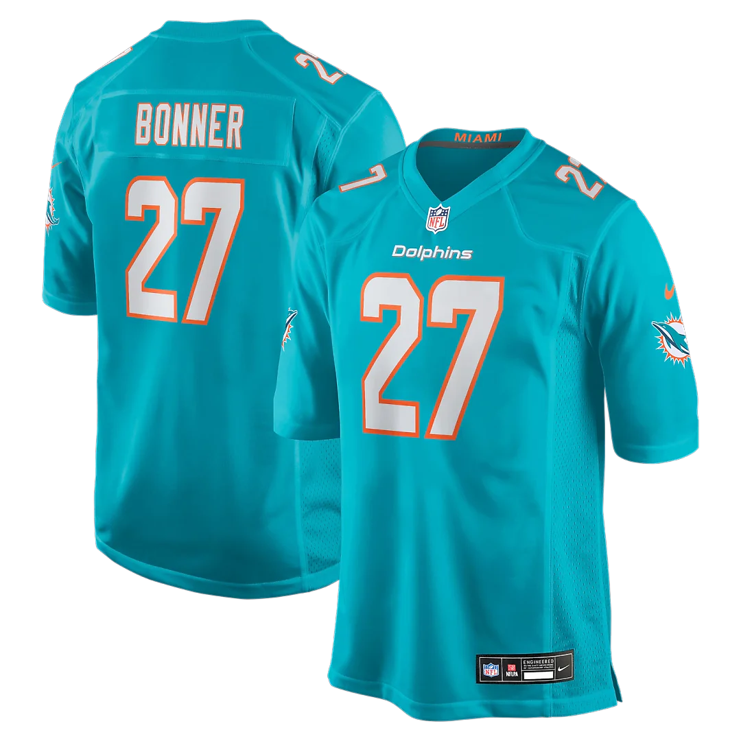 Zennovawear Ethan Bonner Miami Dolphins Game Jersey - Aqua