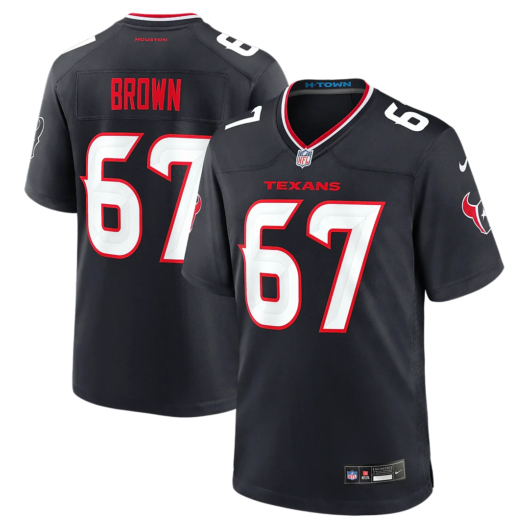 Zennovawear Evan Brown Houston Texans Team Game Jersey - Navy
