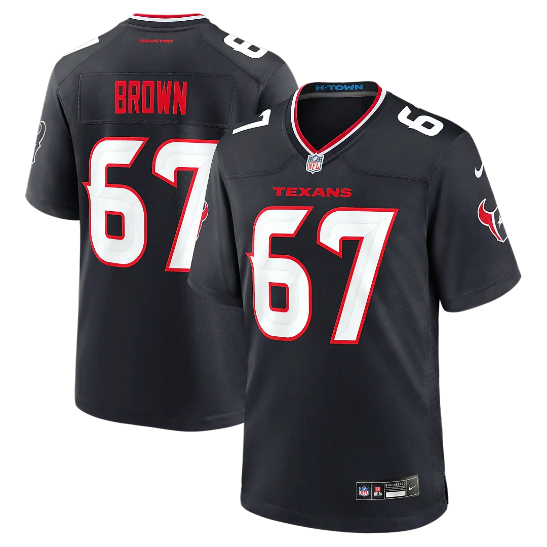 Zennovawear Evan Brown Houston Texans Team Game Jersey - Navy