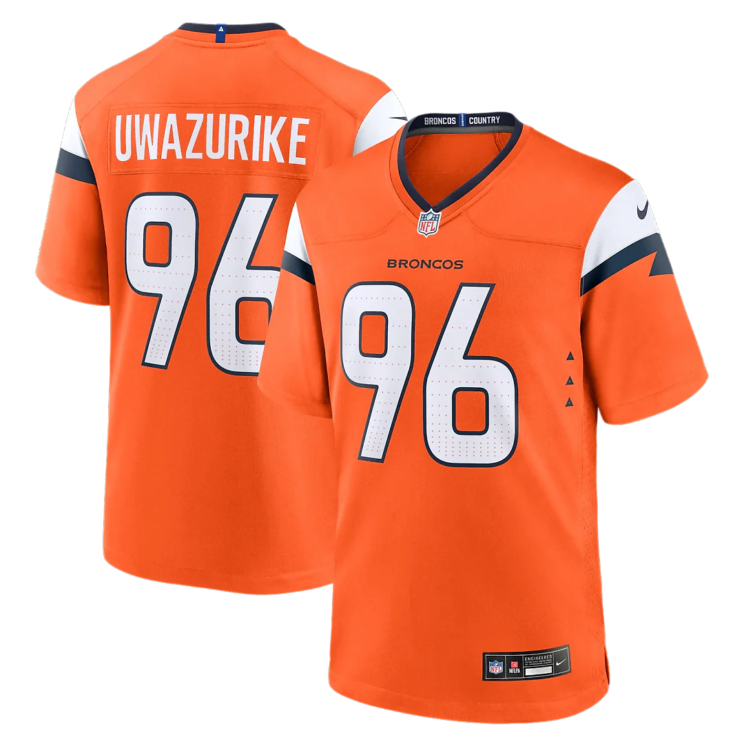 Zennovawear Eyioma Uwazurike Denver Broncos Team Game Jersey - Orange