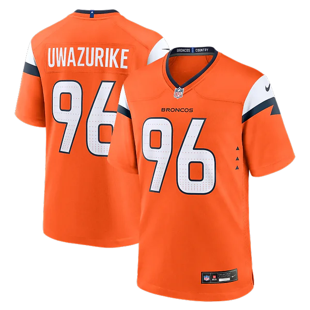 Zennovawear Eyioma Uwazurike Denver Broncos Team Game Jersey - Orange