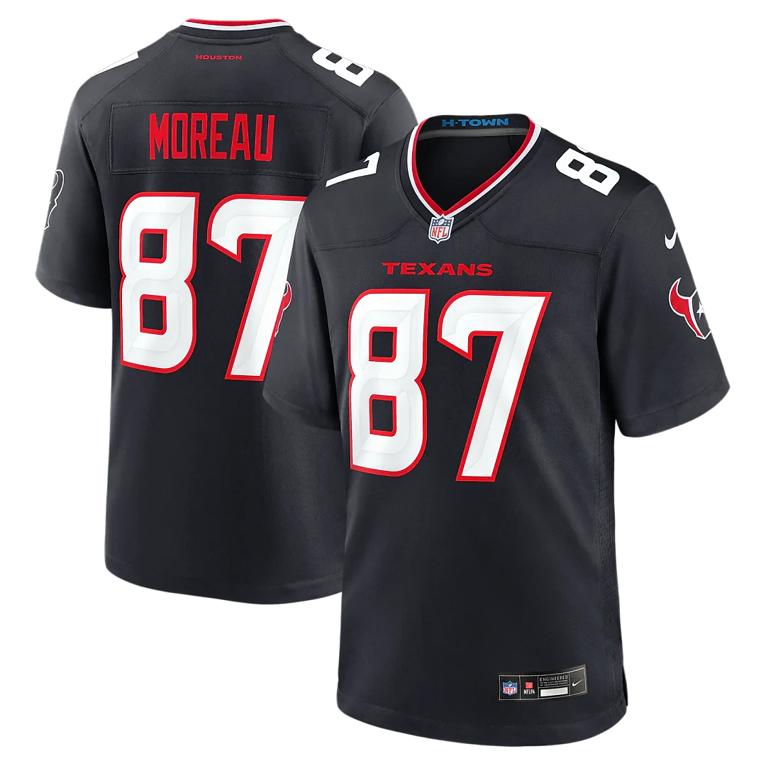 Zennovawear Foster Moreau Houston Texans Team Game Jersey - Navy