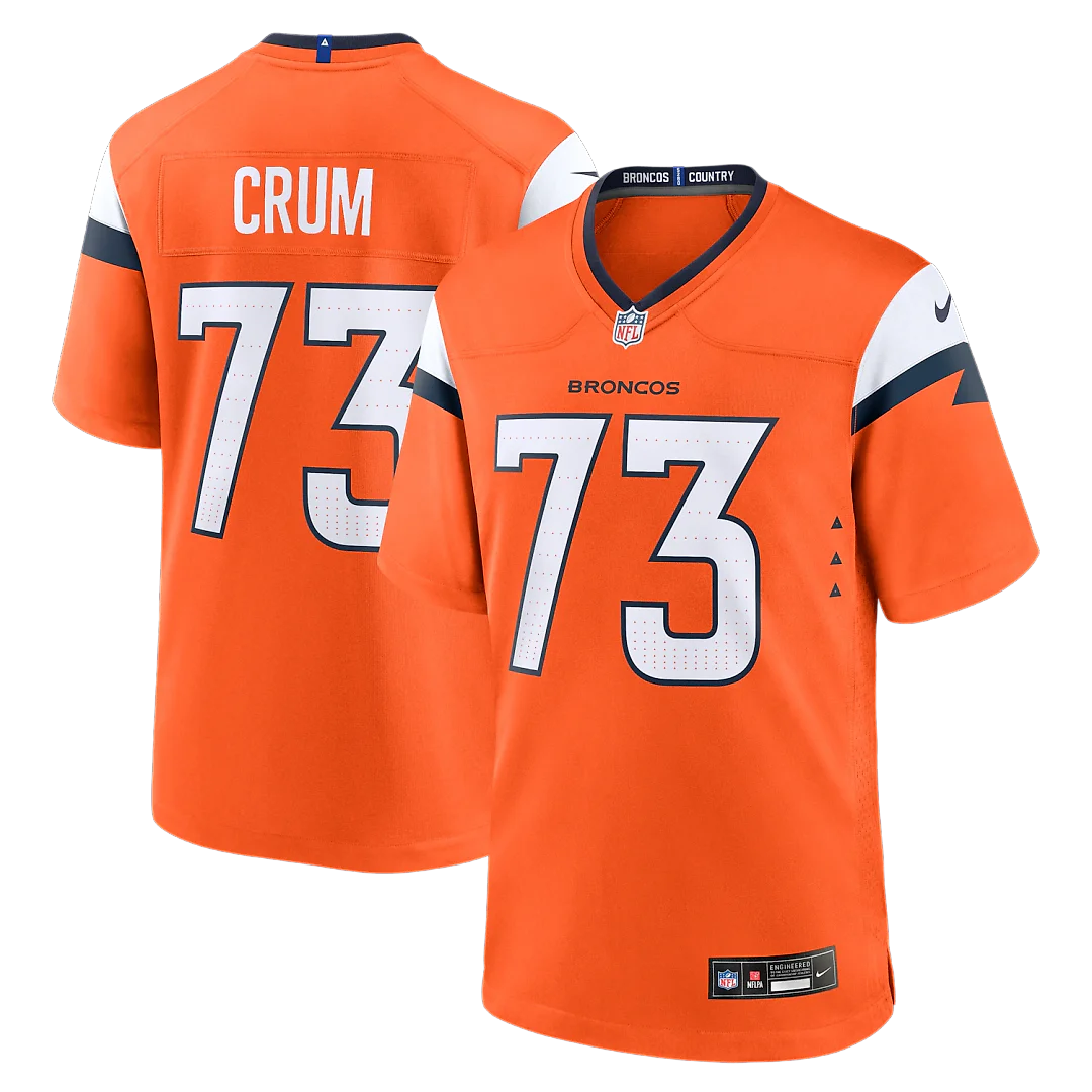 Zennovawear Frank Crum Denver Broncos Team Game Jersey - Orange