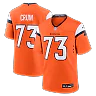 Zennovawear Frank Crum Denver Broncos Team Game Jersey - Orange