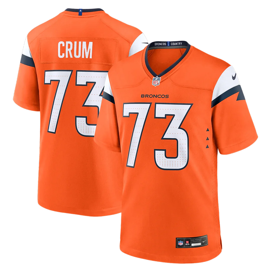 Zennovawear Frank Crum Denver Broncos Team Game Jersey - Orange