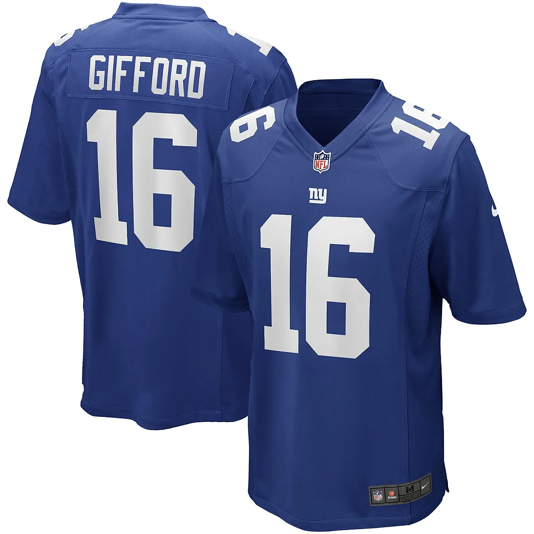 Zennovawear Frank Gifford New York Giants Game Retired Player Jersey - Royal