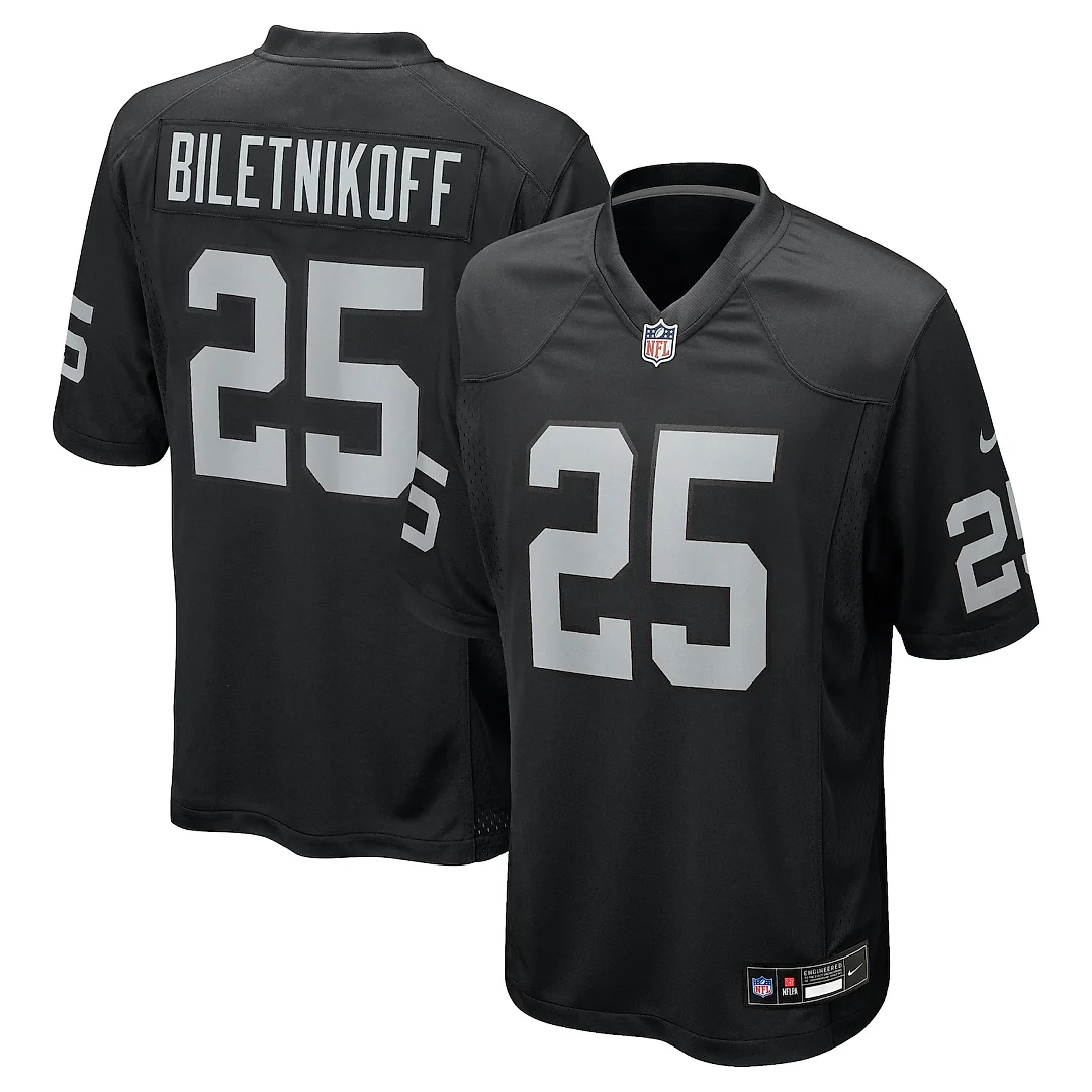 Zennovawear Fred Biletnikoff Las Vegas Raiders Game Retired Player Jersey - Black