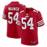 Zennovawear Fred Warner San Francisco 49ers Player Game Jersey - Scarlet