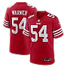Zennovawear Fred Warner San Francisco 49ers Team Game Player Jersey - Scarlet
