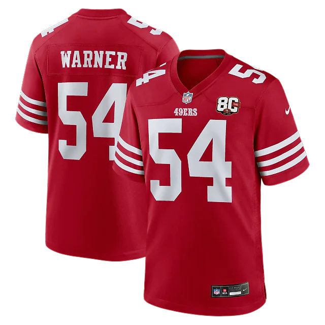Zennovawear Fred Warner San Francisco 49ers 80th Anniversary Game Jersey - Scarlet
