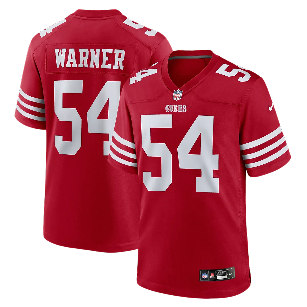 Zennovawear Fred Warner San Francisco 49ers Player Game Jersey - Scarlet