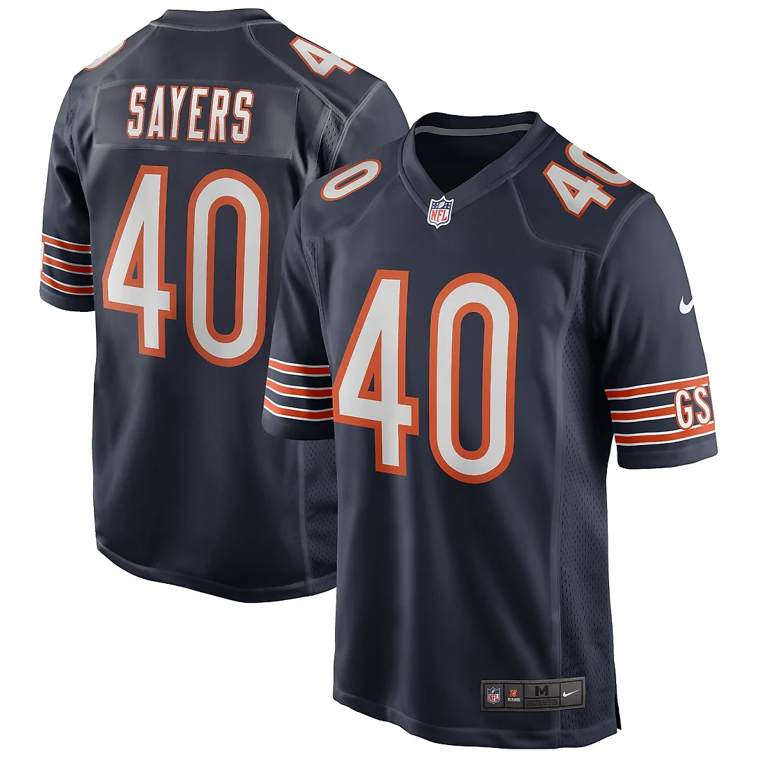 Zennovawear Gale Sayers Chicago Bears Game Retired Player Jersey - Navy