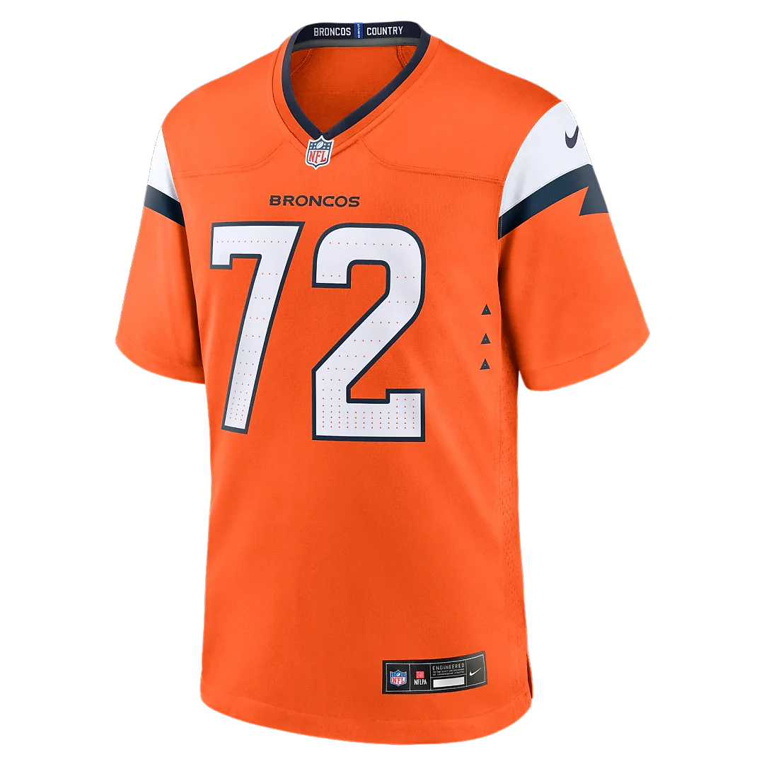 Zennovawear Garett Bolles Denver Broncos Team Game Jersey - Orange