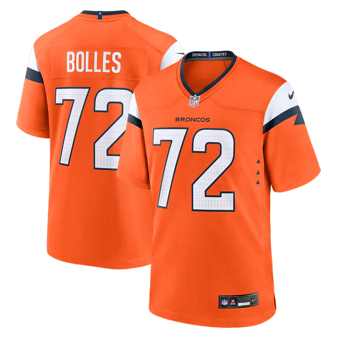 Zennovawear Garett Bolles Denver Broncos Team Game Jersey - Orange