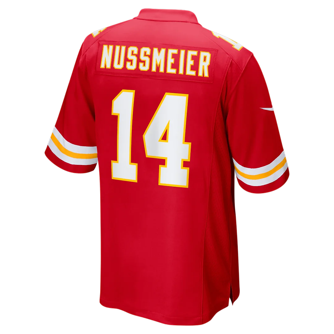 Zennovawear Garrett Nussmeier Kansas City Chiefs Game Jersey - Red