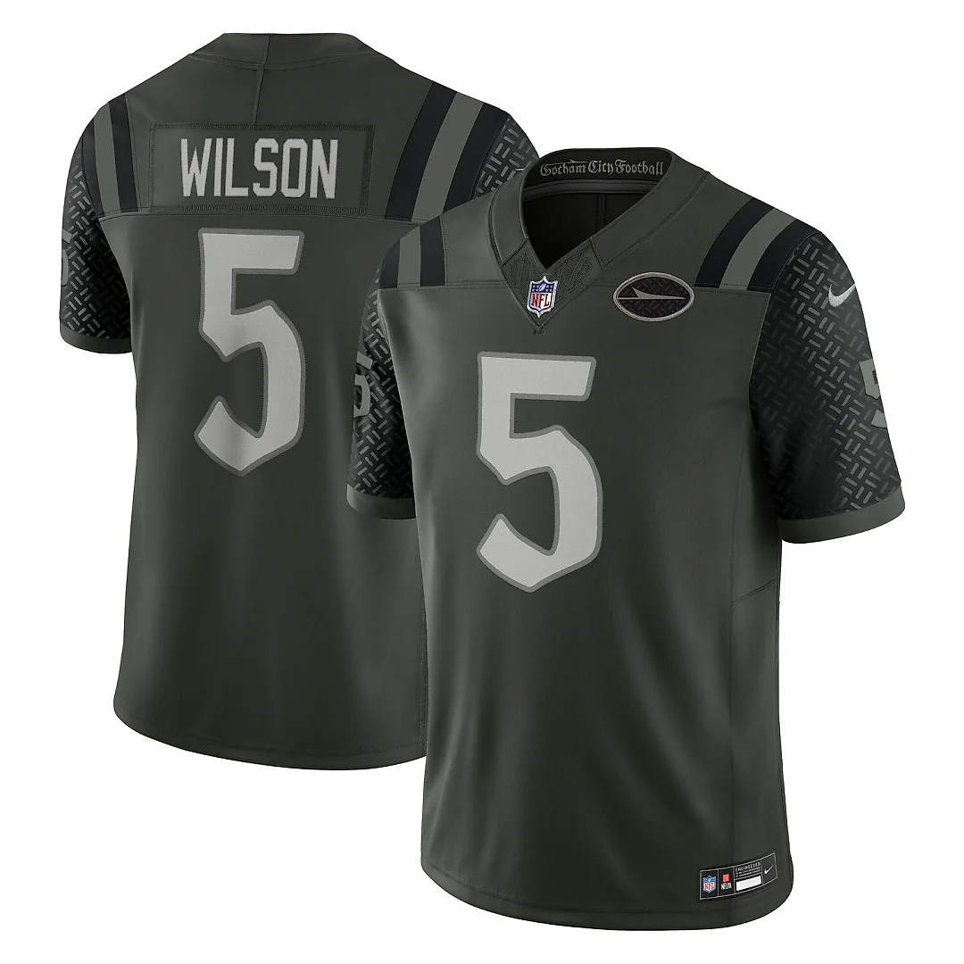 Zennovawear Garrett Wilson New York Jets 2025 Rivalries Collection Stitched Limited Jersey - Gotham Green