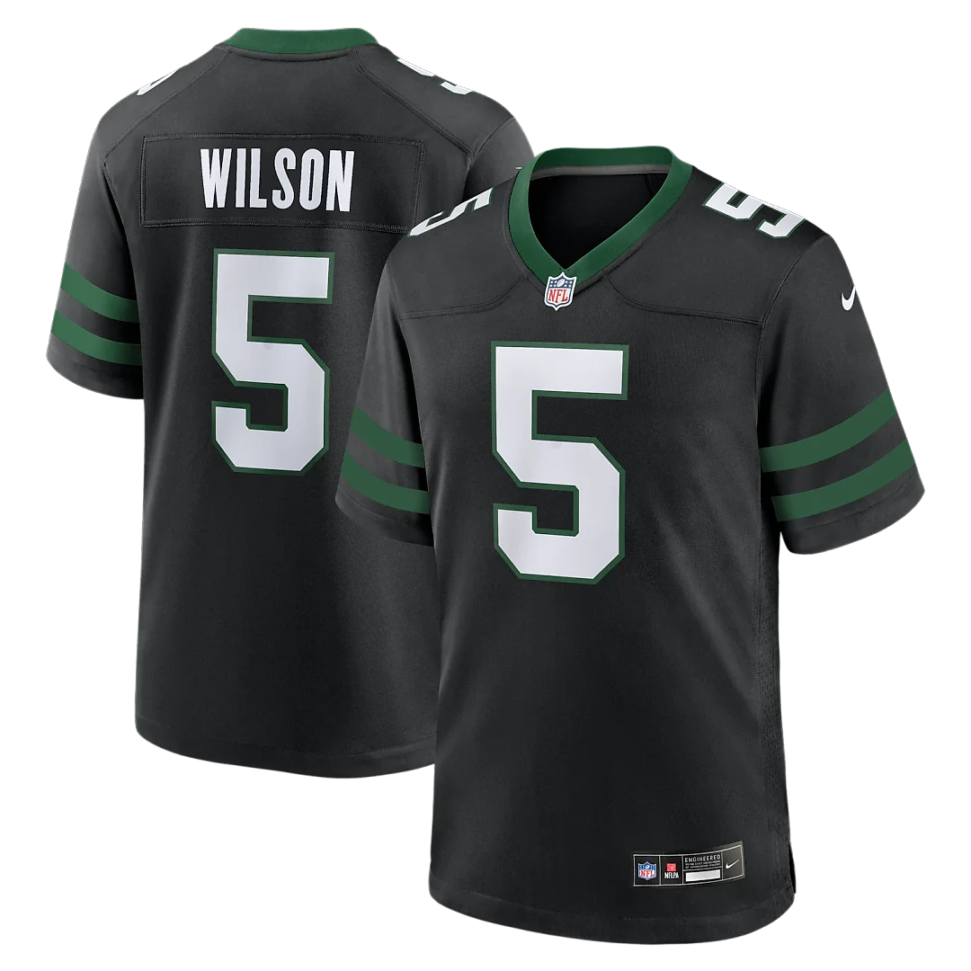 Zennovawear Garrett Wilson New York Jets Alternate Game Jersey - Legacy Black