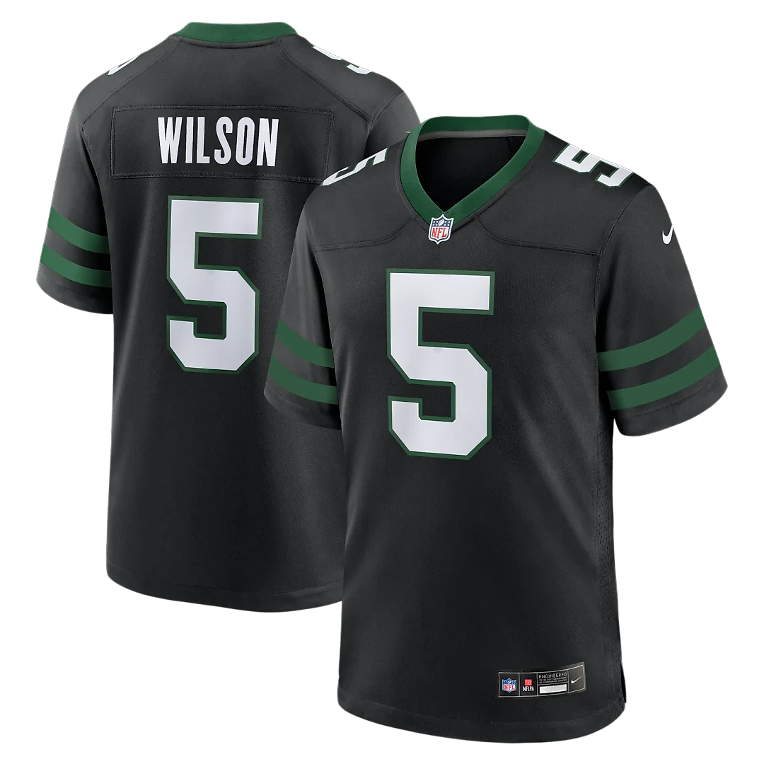 Zennovawear Garrett Wilson New York Jets Alternate Game Jersey - Legacy Black