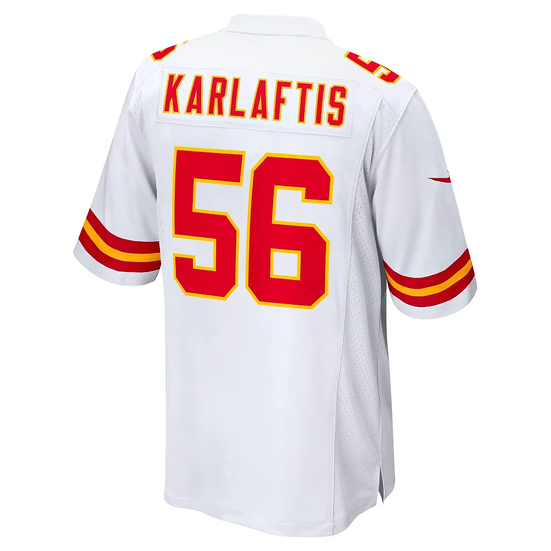 Zennovawear George Karlaftis Kansas City Chiefs Away Game Player Jersey - White