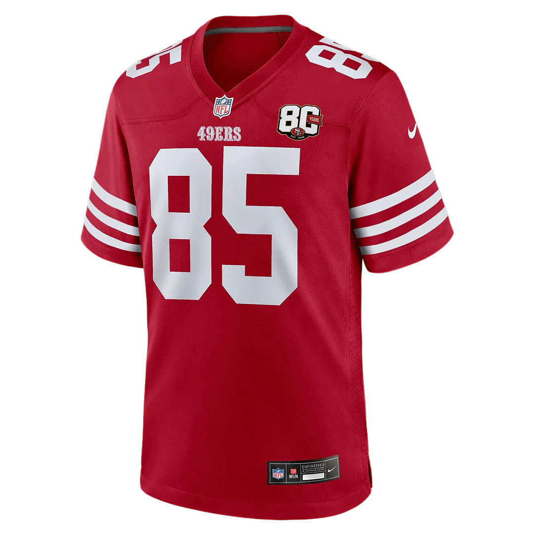 Zennovawear George Kittle San Francisco 49ers 80th Anniversary Game Jersey - Scarlet