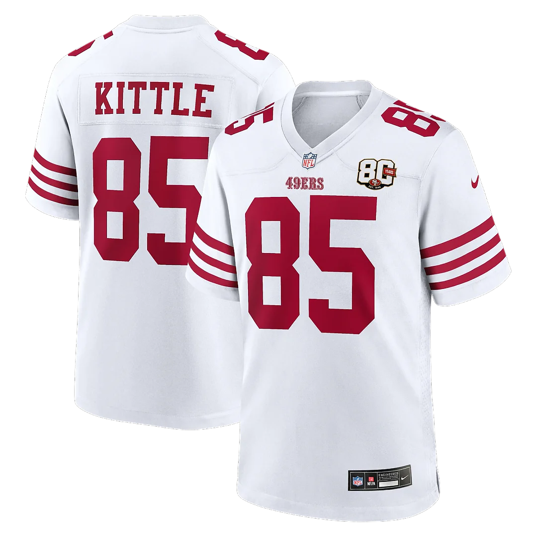 Zennovawear George Kittle San Francisco 49ers 80th Anniversary Game Jersey - White