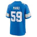Zennovawear Giovanni Manu Detroit Lions Team Game Jersey - Blue