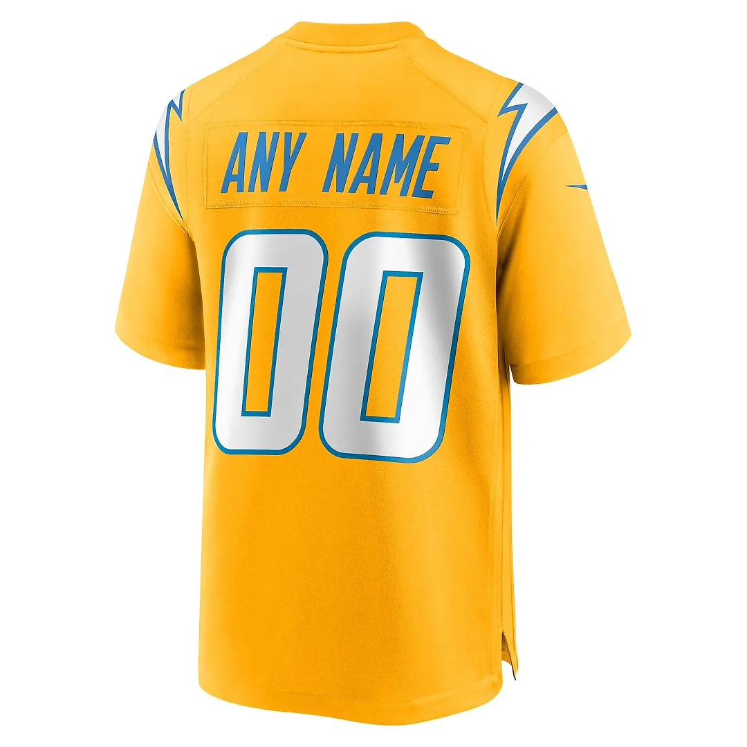 Zennovawear Los Angeles Chargers Alternate Charger Power Game Custom Jersey - Gold