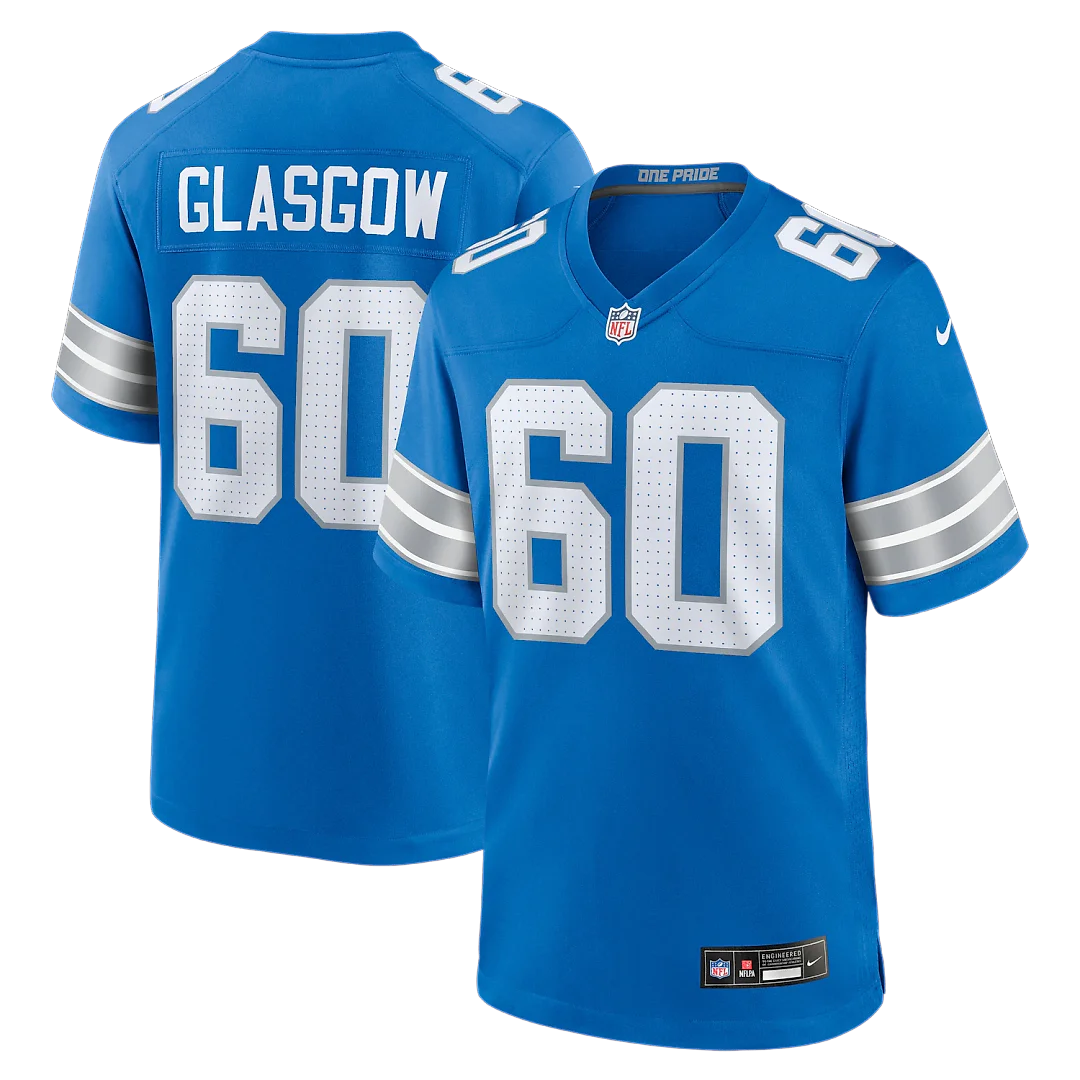 Zennovawear Graham Glasgow Detroit Lions Team Game Jersey - Blue