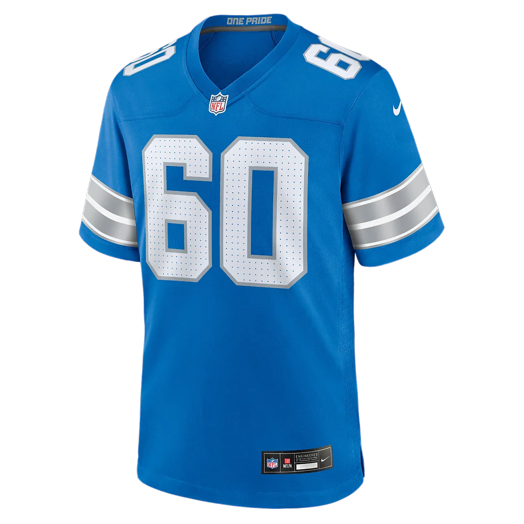 Zennovawear Graham Glasgow Detroit Lions Team Game Jersey - Blue
