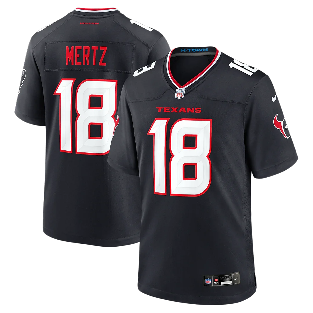 Zennovawear Graham Mertz Houston Texans Team Game Jersey - Navy