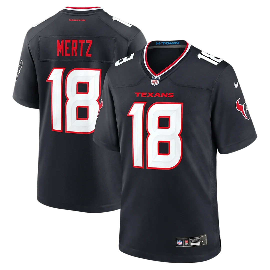 Zennovawear Graham Mertz Houston Texans Team Game Jersey - Navy