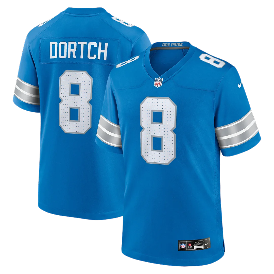 Zennovawear Greg Dortch Detroit Lions Team Game Jersey - Blue