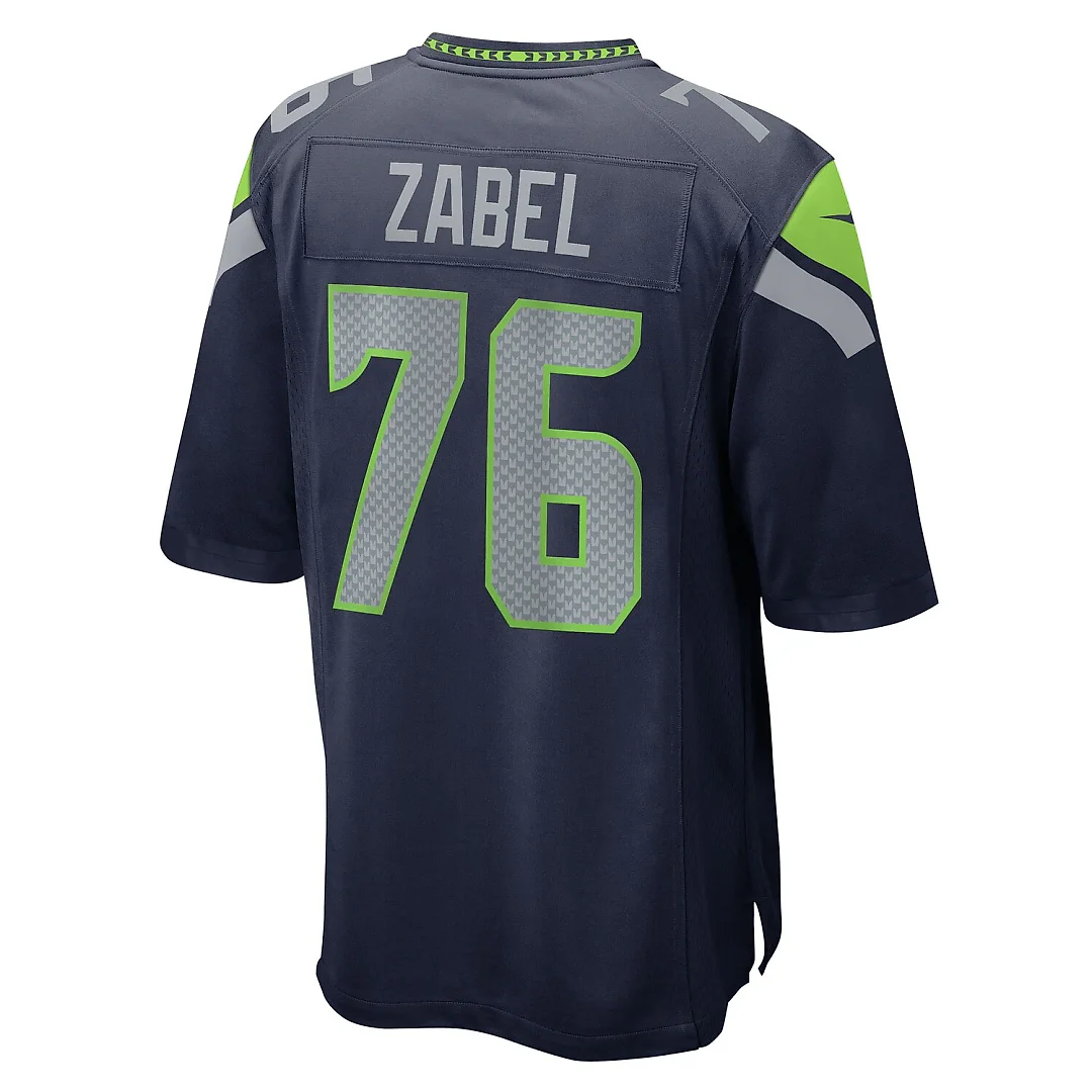 Zennovawear Grey Zabel Seattle Seahawks Team Game Jersey - College Navy