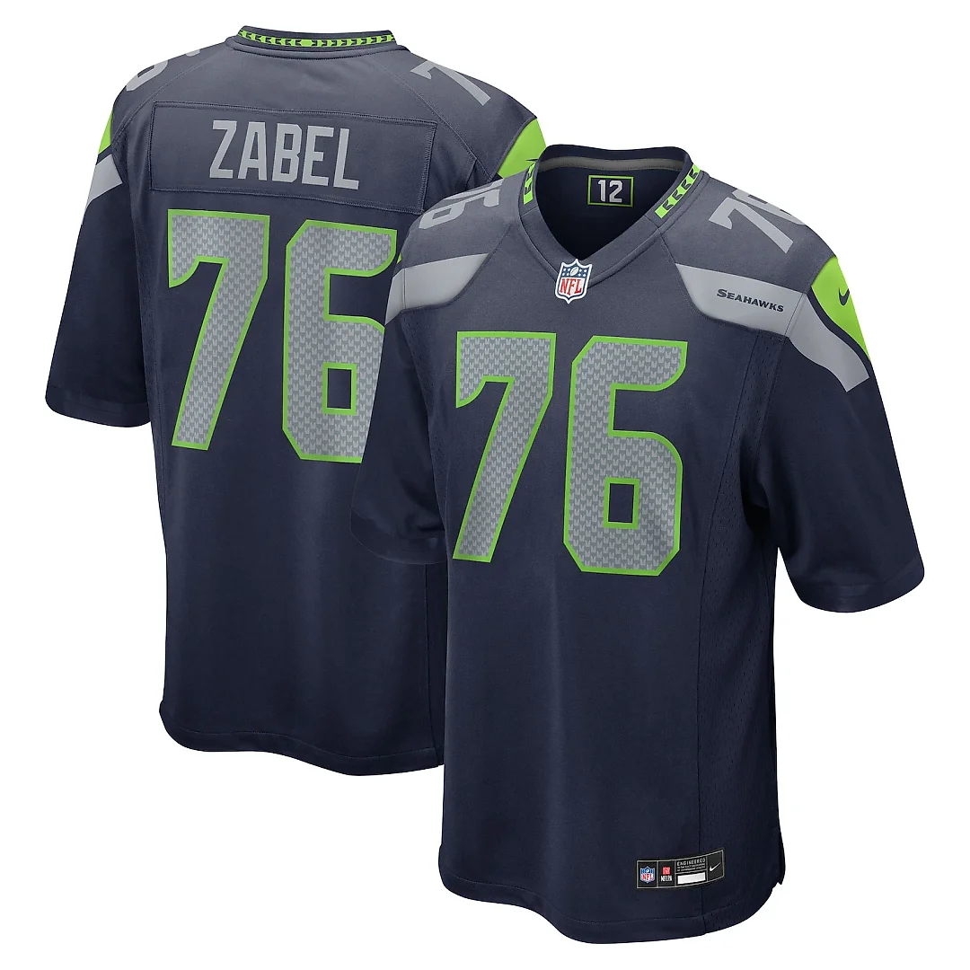 Zennovawear Grey Zabel Seattle Seahawks Team Game Jersey - Navy