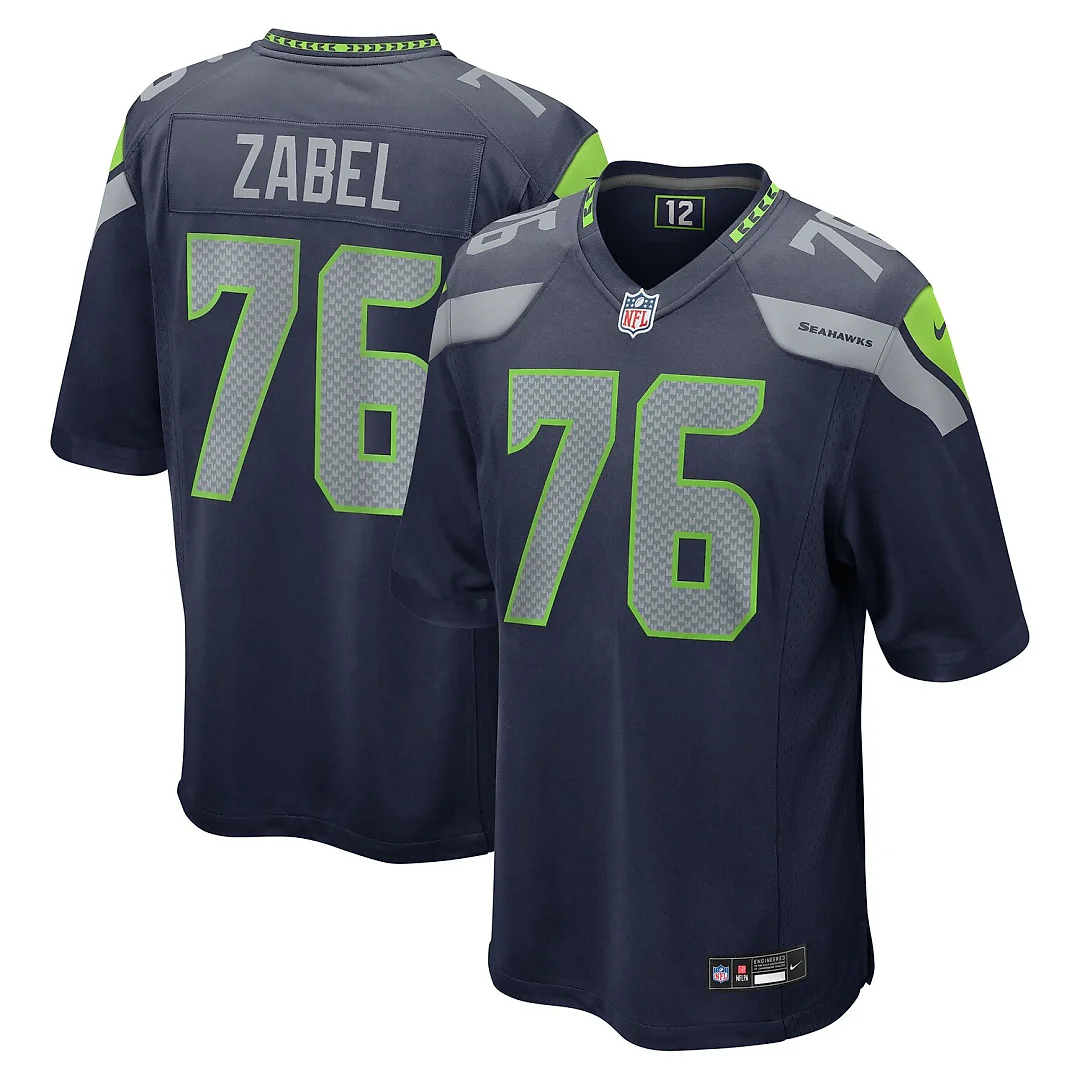 Zennovawear Grey Zabel Seattle Seahawks Team Game Jersey - Navy