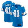 Zennovawear Gunnar Oakes Detroit Lions Team Game Jersey - Blue
