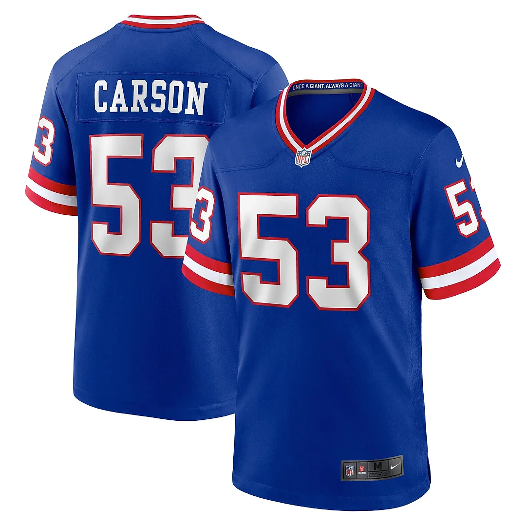 Zennovawear Harry Carson New York Giants Retired Player Alternate Game Jersey - Royal