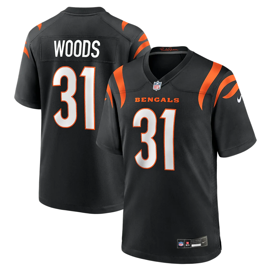 Zennovawear Ickey Woods Cincinnati Bengals Retired Player Game Jersey - Black