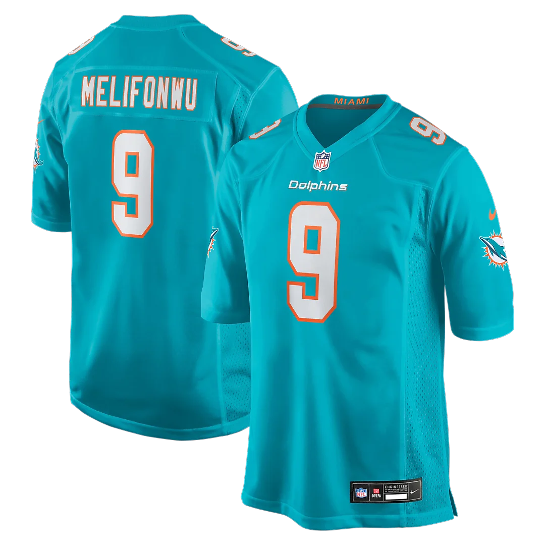 Zennovawear Ifeatu Melifonwu Miami Dolphins Team Game Jersey - Aqua