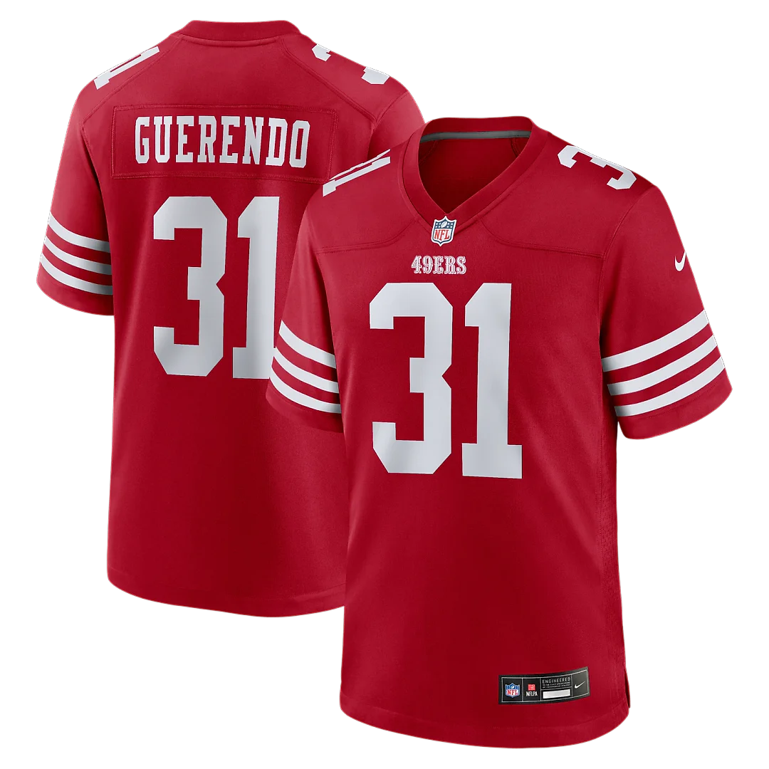Zennovawear Isaac Guerendo San Francisco 49ers Game Jersey - Scarlet