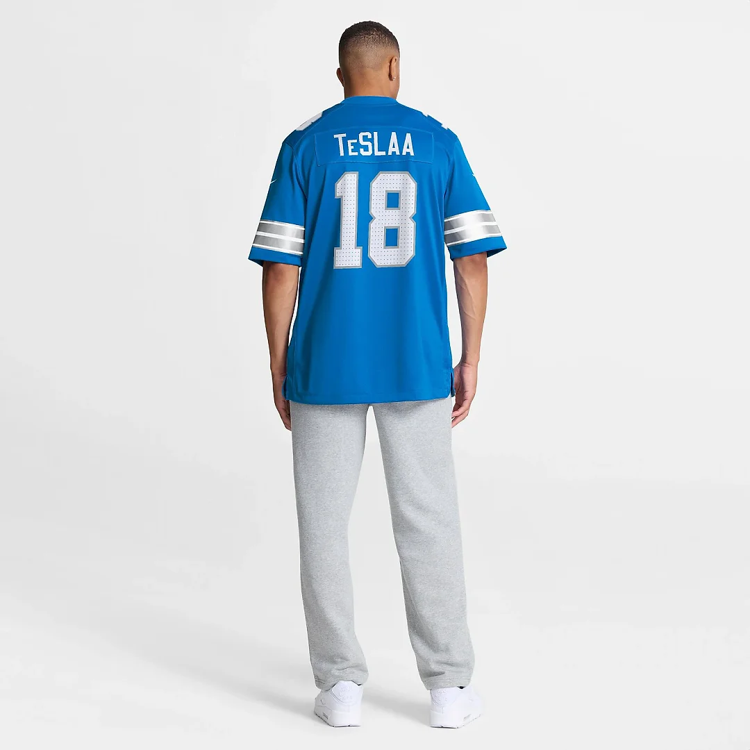 Zennovawear Isaac TeSlaa Detroit Lions Game Player Jersey - Blue
