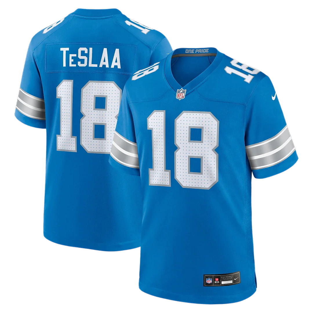 Zennovawear Isaac TeSlaa Detroit Lions Game Player Jersey - Blue
