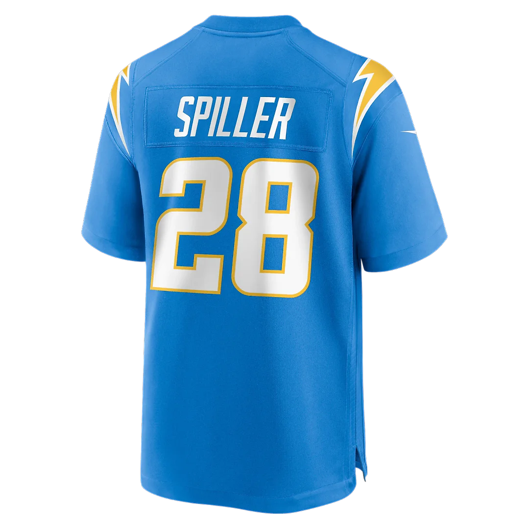 Zennovawear Isaiah Spiller Los Angeles Chargers Game Jersey - Powder Blue