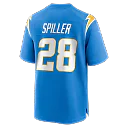Zennovawear Isaiah Spiller Los Angeles Chargers Game Jersey - Powder Blue