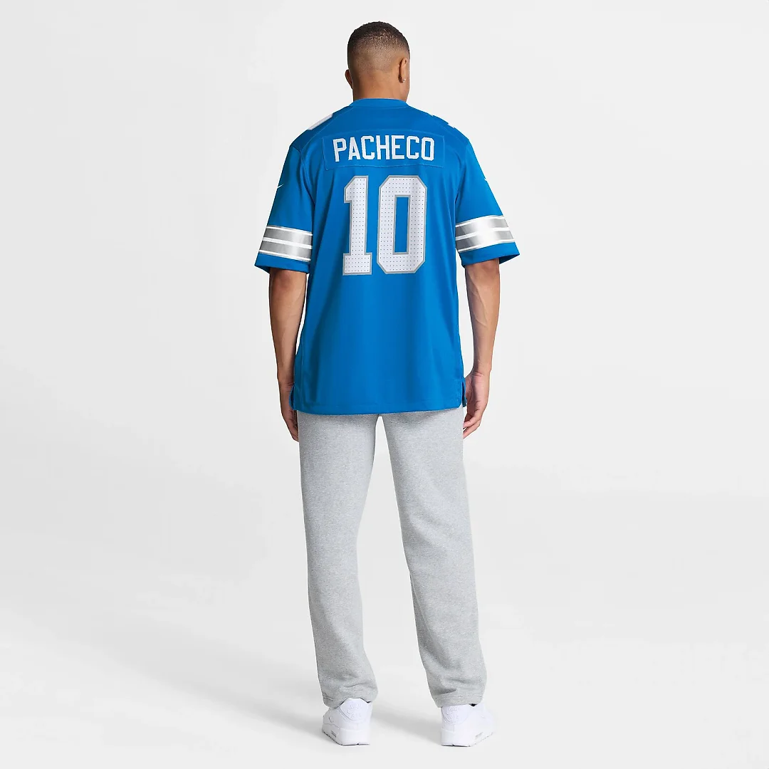 Zennovawear Isiah Pacheco Detroit Lions Team Game Jersey - Blue