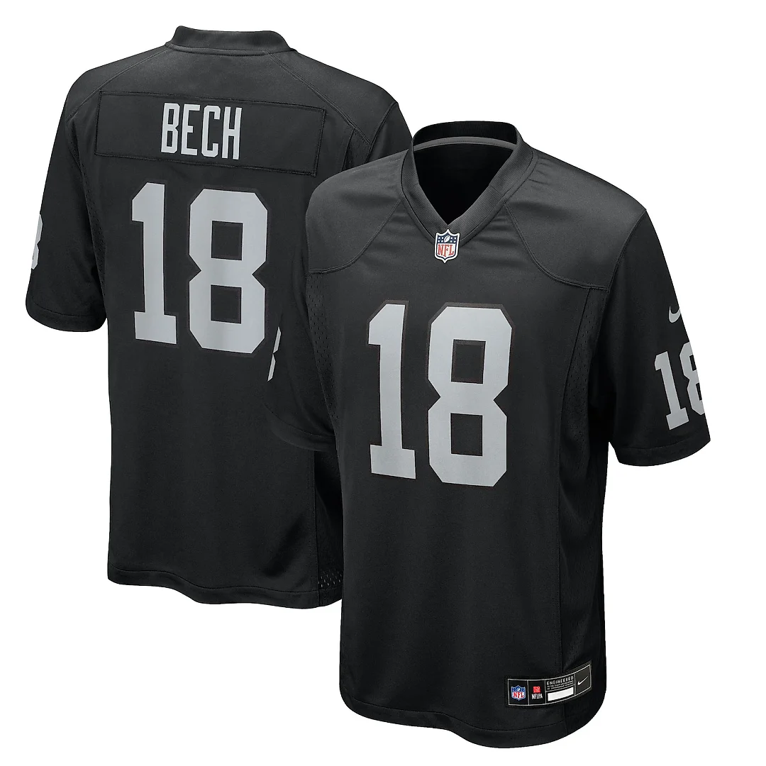 Zennovawear Jack Bech Las Vegas Raiders Team Game Jersey - Black